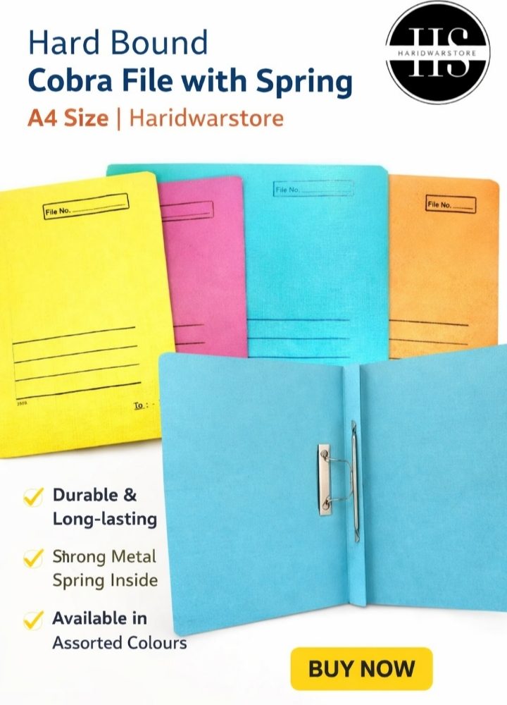 📁 Hard Bound Cobra File  10 pieces with Spring – A4 Size | Haridwarstore