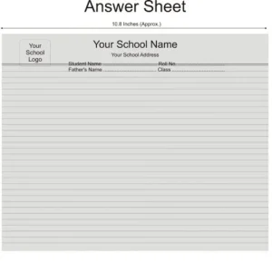 Answer Sheets 12 Pages | Print your School Name