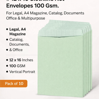 📦 Pack of 10 Clothline Net Envelopes – 12 x 16 Inches (100 GSM)
