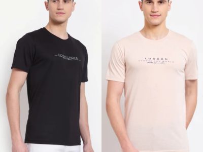 White Rose Plain T-Shirt with Chest Logo – 2 Pcs Pack
